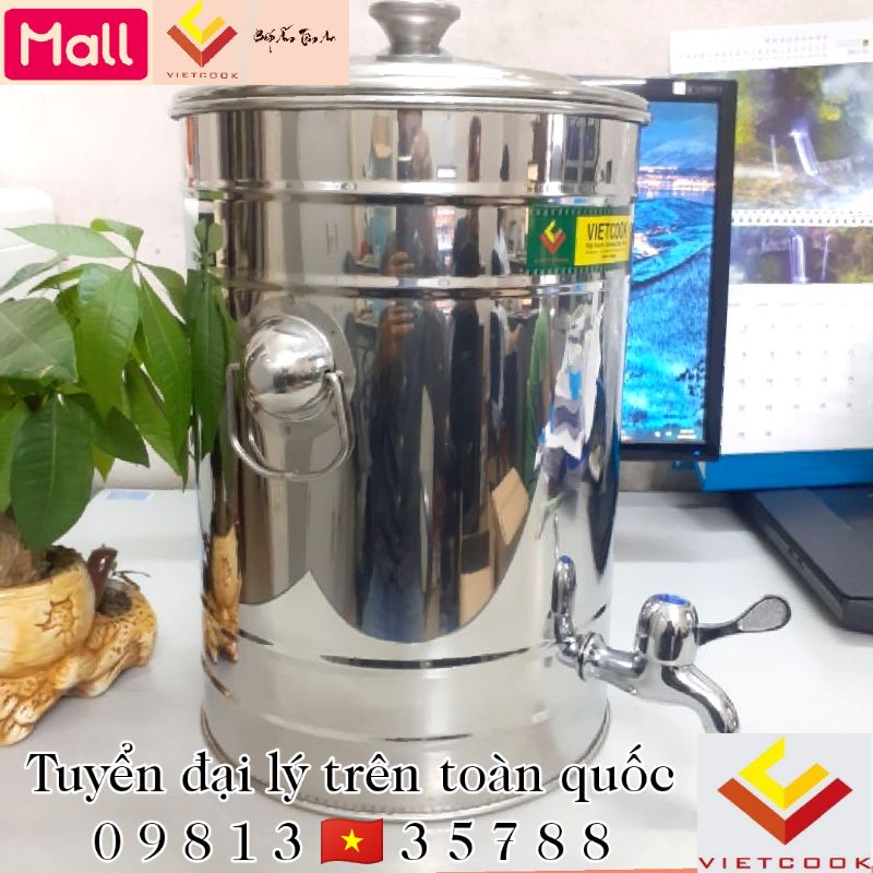 [VIETCOOK OFFICIAL] Bình đựng nước inox 15, 20, 25 lít inox 304 có vòi cao cấp VIETCOOK