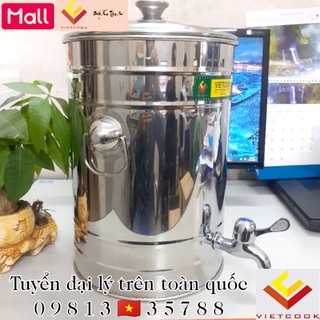 [VIETCOOK OFFICIAL] Bình đựng nước inox 10 lít, 15 lít, 20 lít, 25 lít inox 304 có vòi cao cấp VIETCOOK