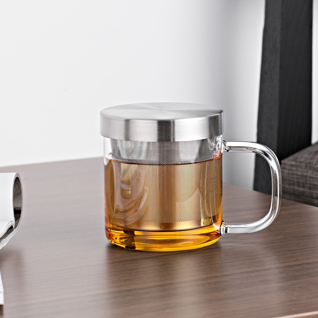 Ly Lọc trà thủy tinh lõi Inox S'049A 350ml