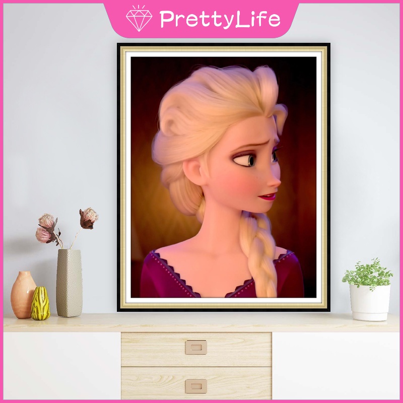 Bộ Tranh Đính Đá 5D Tự Làm Hình Cô Gái Băng Giá 30x40cm / 40x50cm Trang Trí Nhà Cửa