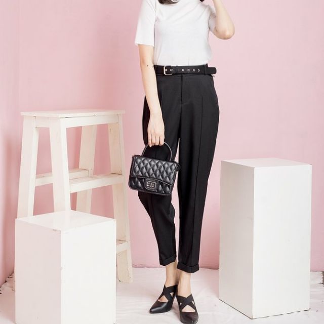 Quần baggy ly giữa vải co giãn | BigBuy360 - bigbuy360.vn