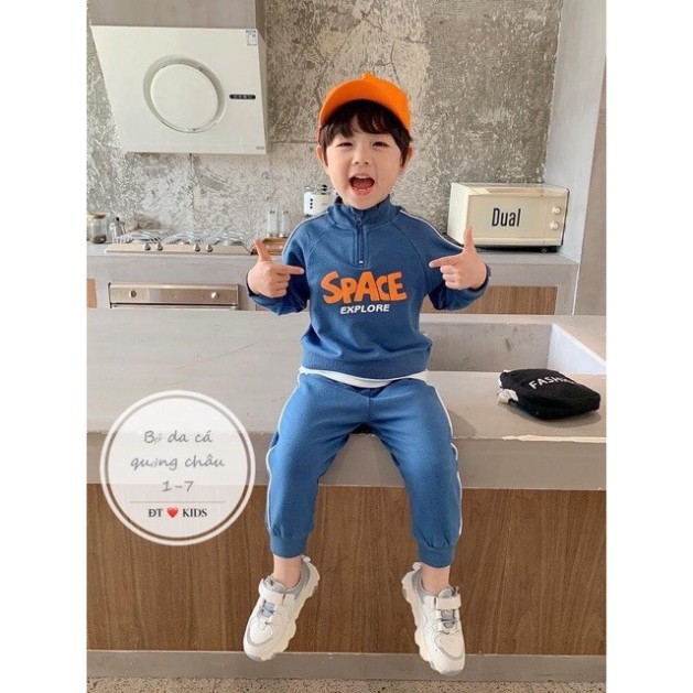 Xả Bộ Space dài tay da cá cho bé trai