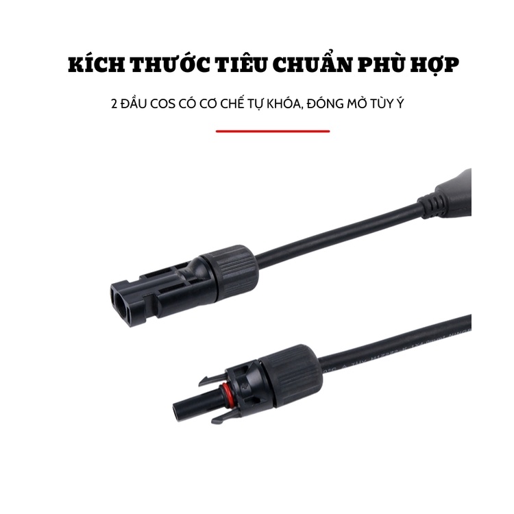 Cặp jack mc4 phân 2 và 3 nhánh dùng kết nối tấm pin năng lượng mặt trời điện áp 1000VDC, IP67