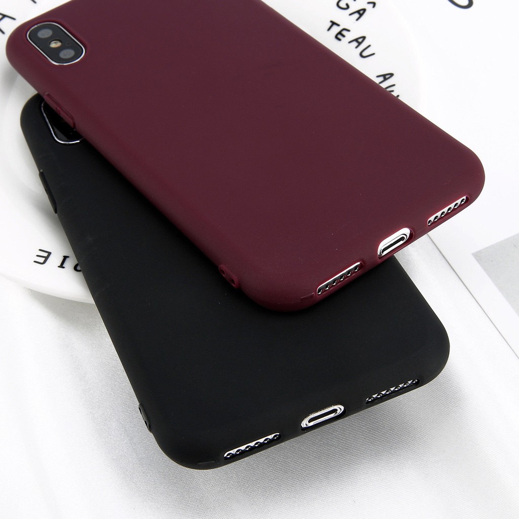 Ốp Lưng Cao Su Mềm Chống Sốc Màu Nhám Cho Iphone X Xr Xs Max | BigBuy360 - bigbuy360.vn