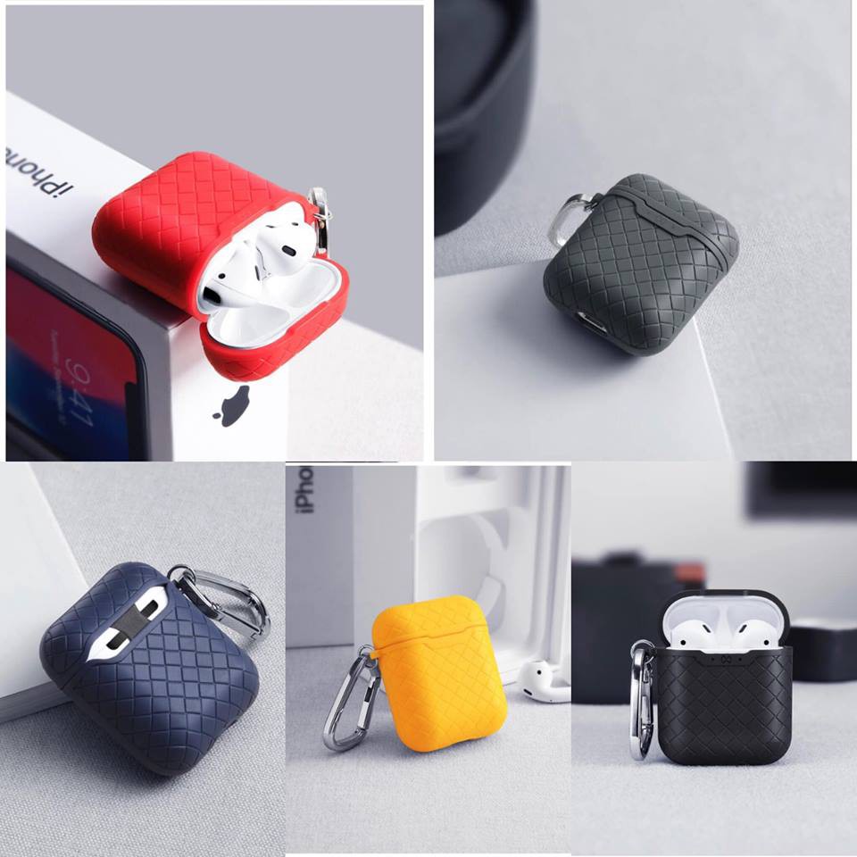 [Có Tặng Móc Khóa] Bao Ốp Case Airpods 1/2 Silicon Đan Dệt Xéo XUNDD Chính Hãng