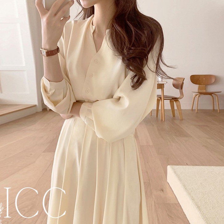 Váy voan thanh lịch dáng dài xếp ly ICC1992 VD031