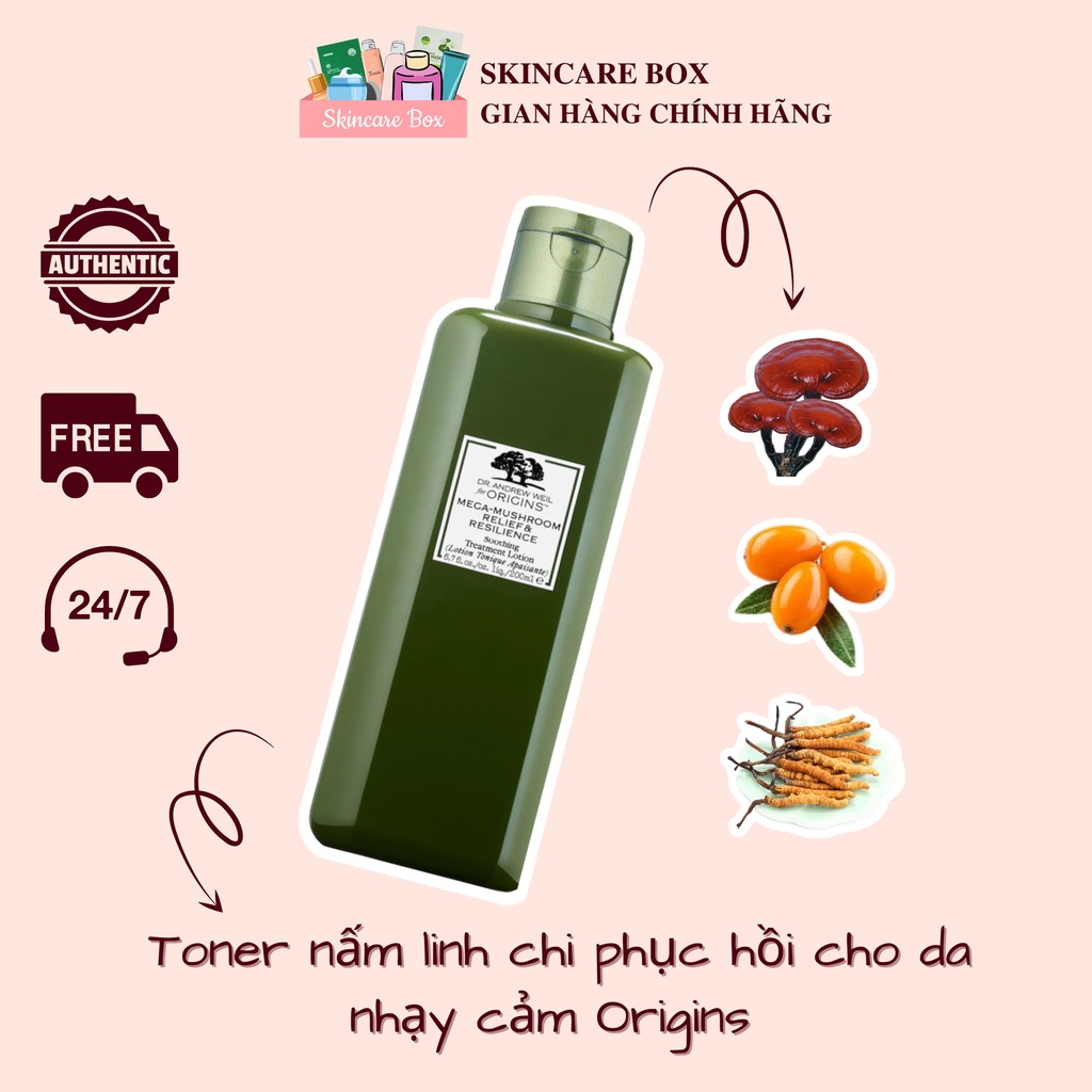 [200ML] TONER NẤM LINH CHI CHO DA NHẠY CẢM ORIGINS MEGA MUSHROOM SKIN RELIEF SOOTHING TREATMENT LOTION