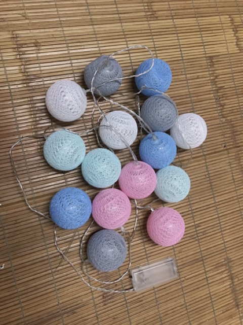 Dây Đèn Bóng Cotton Candy Sắc Màu Trang Trí Lều Chơi Cho Bé