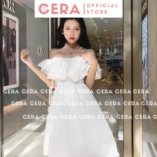 Đầm dự tiệc xòe trơn dáng bồng 🍓 Váy trắng babydoll sang chảnh 🍓 CERA FASHION