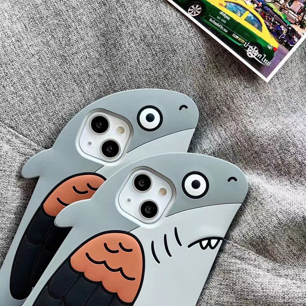 Ốp Điện Thoại Silicon Hình Cá Mập Cho iPhone X XS XR 11 11ProMax 12ProMax 12Pro 12 13 13ProMax 7 / 8 Plus