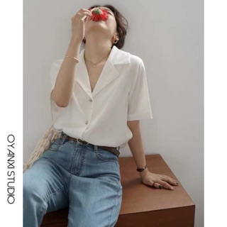 Áo sơmi cộc tay cổ vest