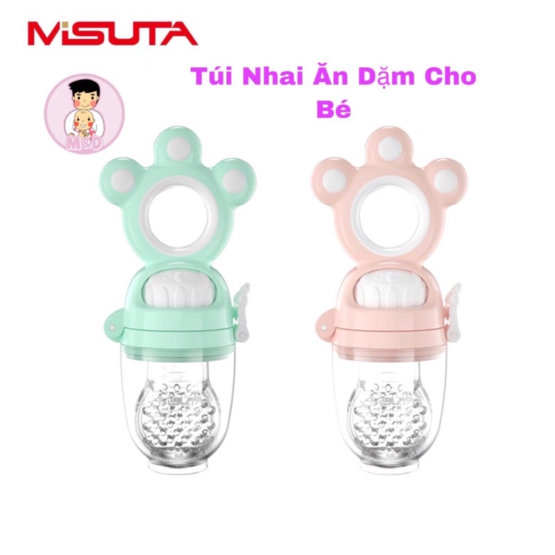 Túi nhai ăn dặm chống hóc cho bé Misuta, túi nhai hoa quả cho bé.