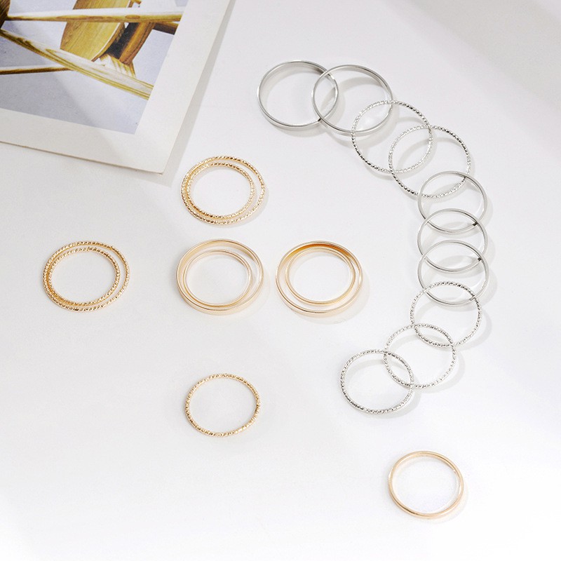 Set nhẫn phong cách đơn giản thanh lịch cho nữ