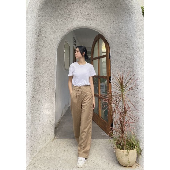 (Ảnh thật độc quyền) Quần ống suông lưng cao túi nắp phong cách Ulzzang Hàn Quốc | BigBuy360 - bigbuy360.vn