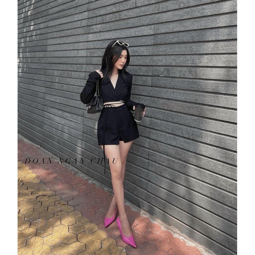 SÉT KATE SIU 2 MÓN ÁO KIỂU VEST PHỐI QUẦN CẠP CAO DÂY THẮT CỰC XINH SIÊU HOT