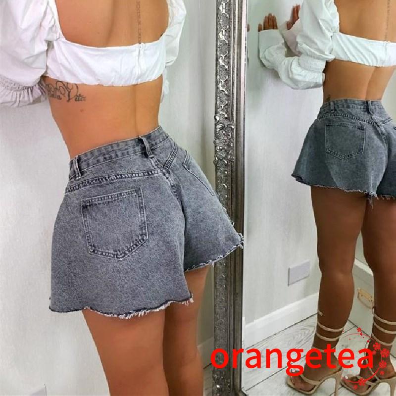 Quần Short Nữ Jeans Denim Lưng Cao Thời Trang Hàn