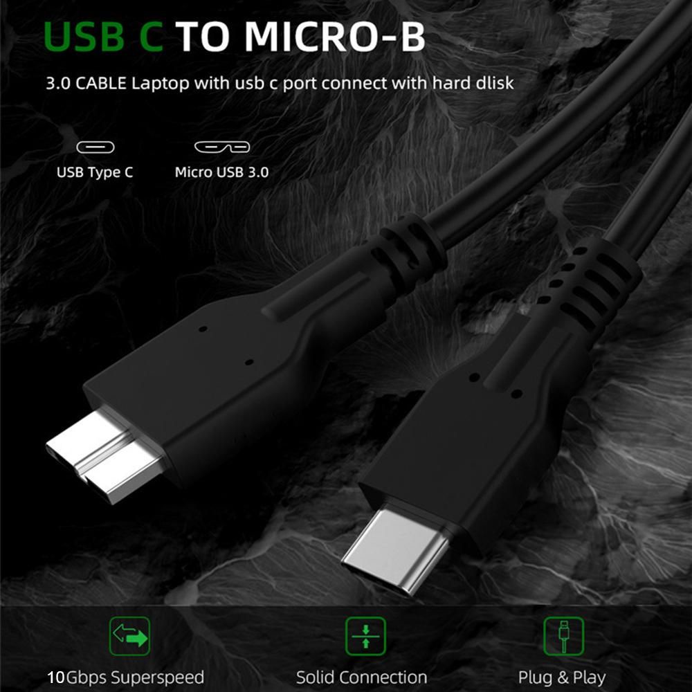 Dây cáp dữ liệu ổ cứng HDD USB 3.1 Loại-C sang 3.0 B dài 0.5m/1m chuyên dụng