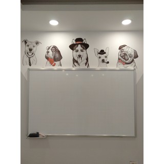 Bảng từ trắng Dongbu Hàn Quốc 90x120 cm Tặng nam châm bông lau bút dạ