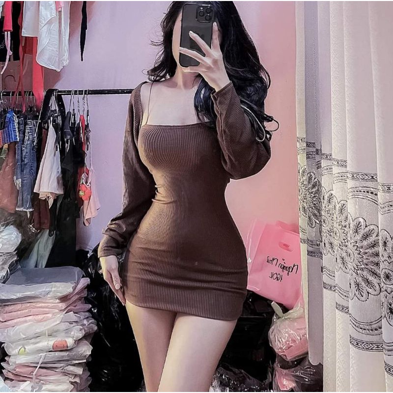 Đầm body kèm khoác tôn dáng