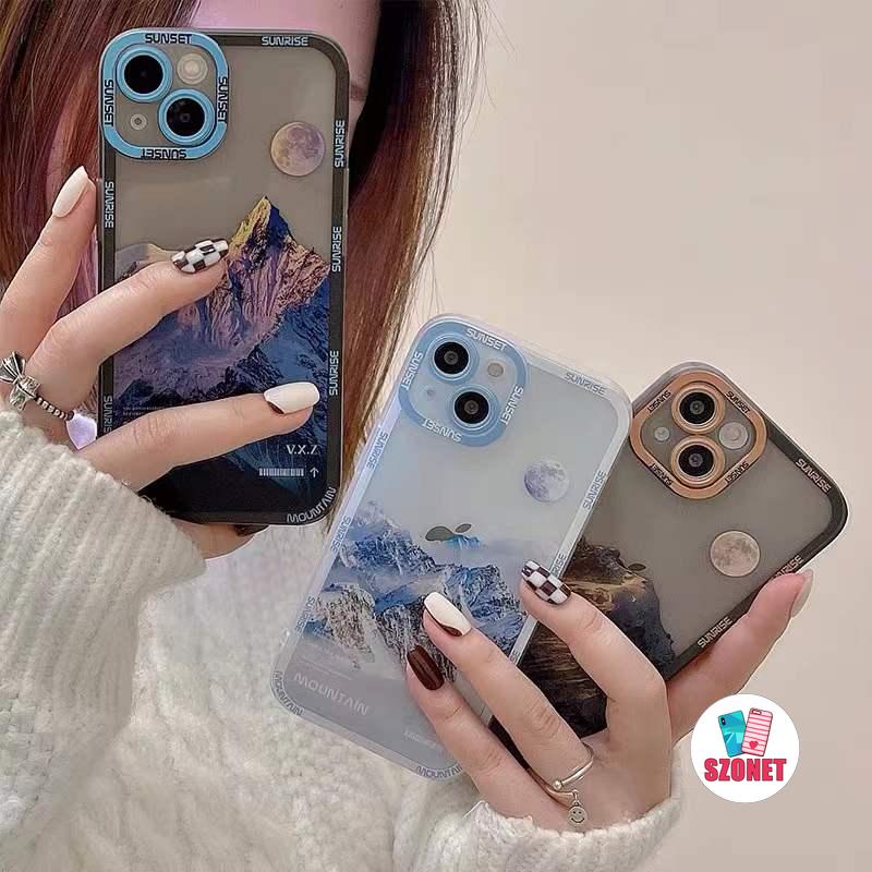 Ốp Điện Thoại Mềm Họa Tiết Núi Tuyết Nhiều Màu Cho iPhone 14 13 12 11 Pro Max Mini XS XR X 8 7 Plus + SE 2020