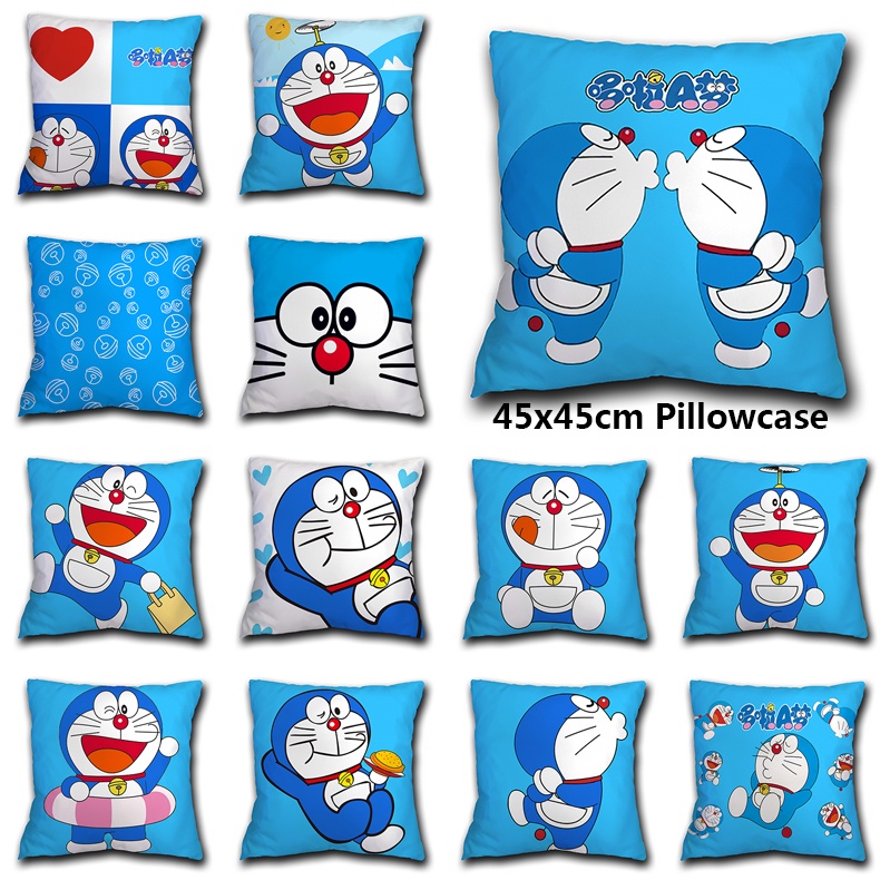 Áo gối vuông in hình Doraemon đáng yêu