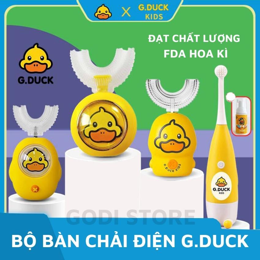 Bàn Chải Đánh Răng Điện G.Duck Vịt Vàng Cho Bé Hình Chữ U Silicon Đạt