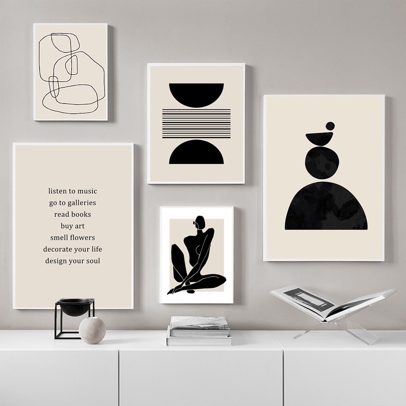 Trừu Tượng Bohemian Treo Tường Nghệ Thuật Poster Boho Tranh Canvas Trên Tường Hình Cho Phòng Khách Tranh Nội Thất Trang Trí Phòng