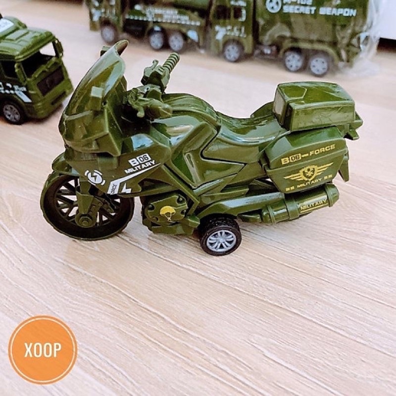 Set 4 xe quân đội - ô tô đồ chơi trẻ em siêu bền đẹp, an toàn cho bé - quà tặng sinh nhật, trung thu