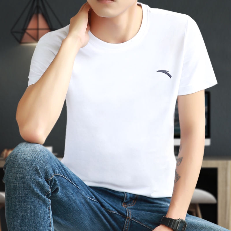 Anta short-sleeved men's T-shirt 2019 summer black and white round neck breathable half-sleeved official authentic new c