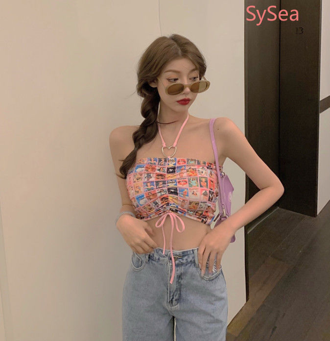 Áo Hai Dây Dáng Ôm Màu Hồng Phong Cách Hàn Quốc Thời Trang Mùa Hè