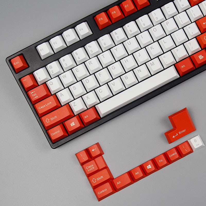 Set Keycap White Red 117