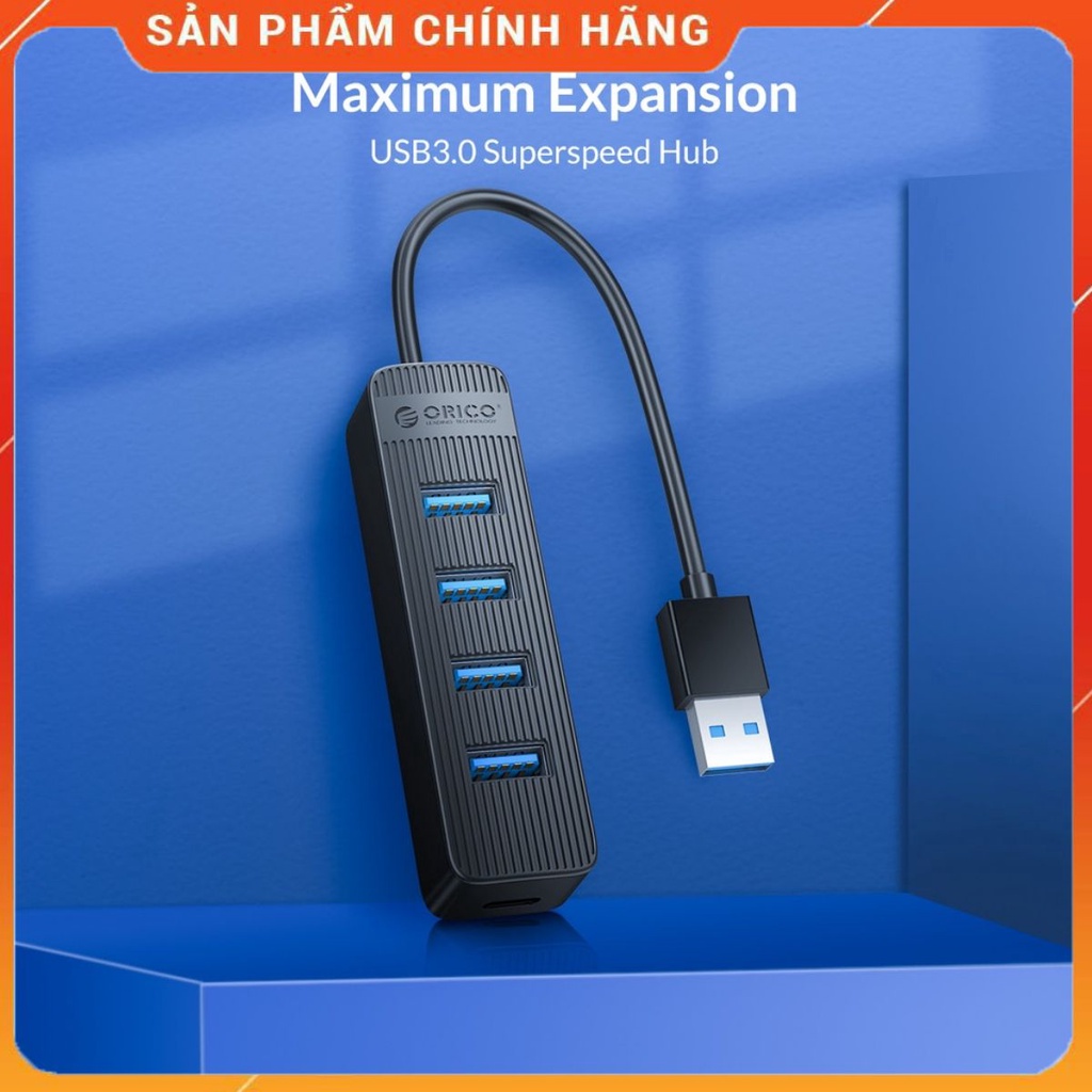 Bộ chia USB Hub 4 cổng USB 3.0 Orico TWU3-4A-BK