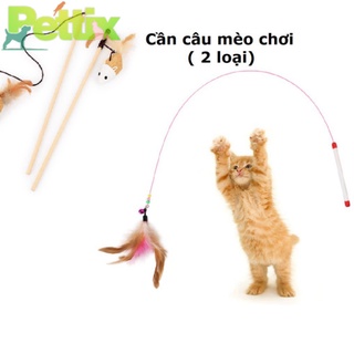 [ Bao Đổi Trả ] Hanpet.GV- Cho mèo chơi- Cần câu mèo cao cấp (cán gỗ ) đồ chơi cho mèo