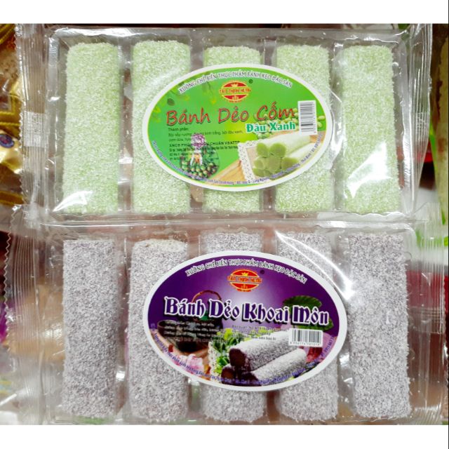 Bánh dẻo Cốm và bánh dẻo khoai môn phủ dừa