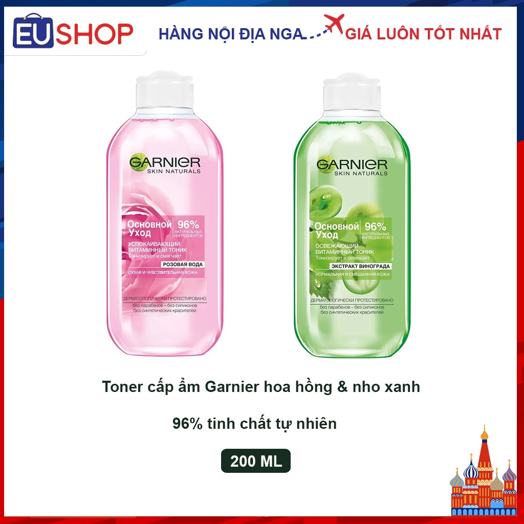 Nước hoa hồng Garnier 96% tinh chất tự nhiên Lọ 200ml