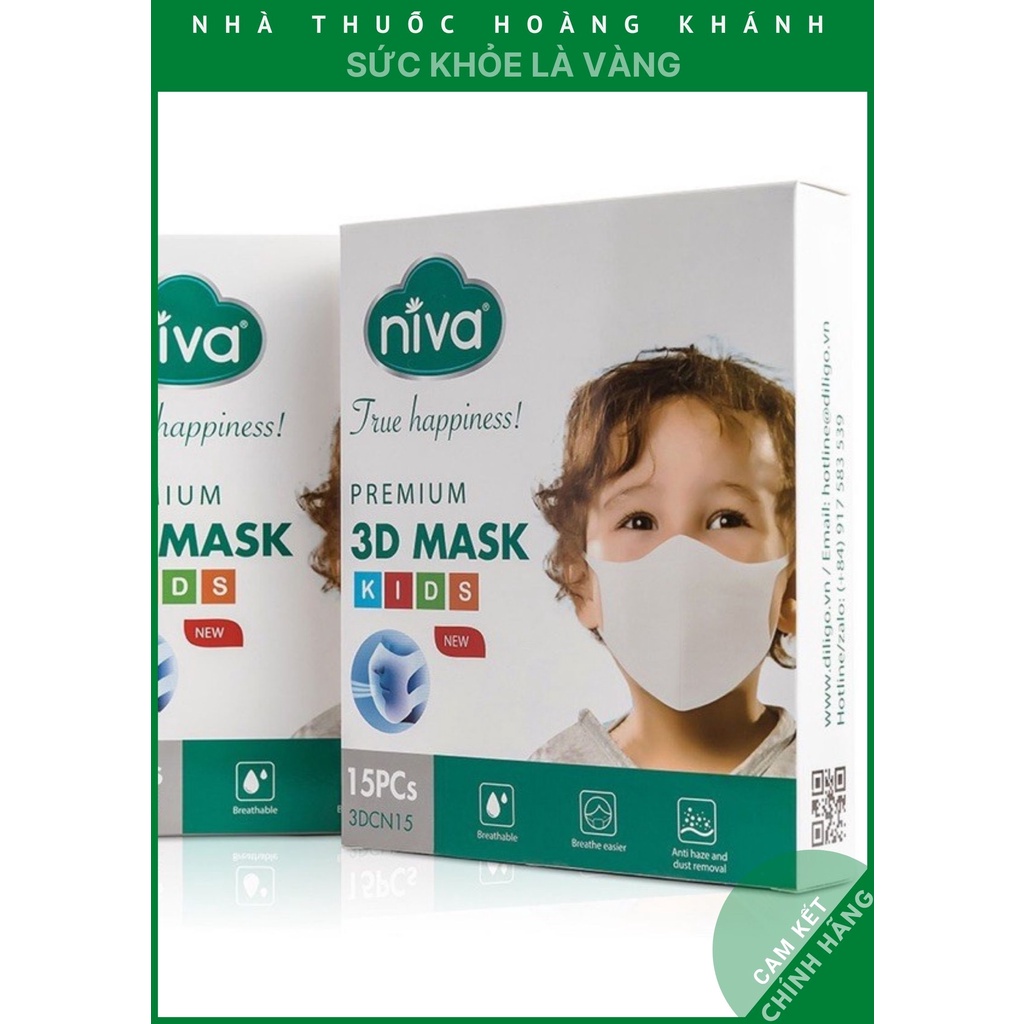 Khẩu trang 3D Niva cho bé hộp 15 cái | BigBuy360 - bigbuy360.vn
