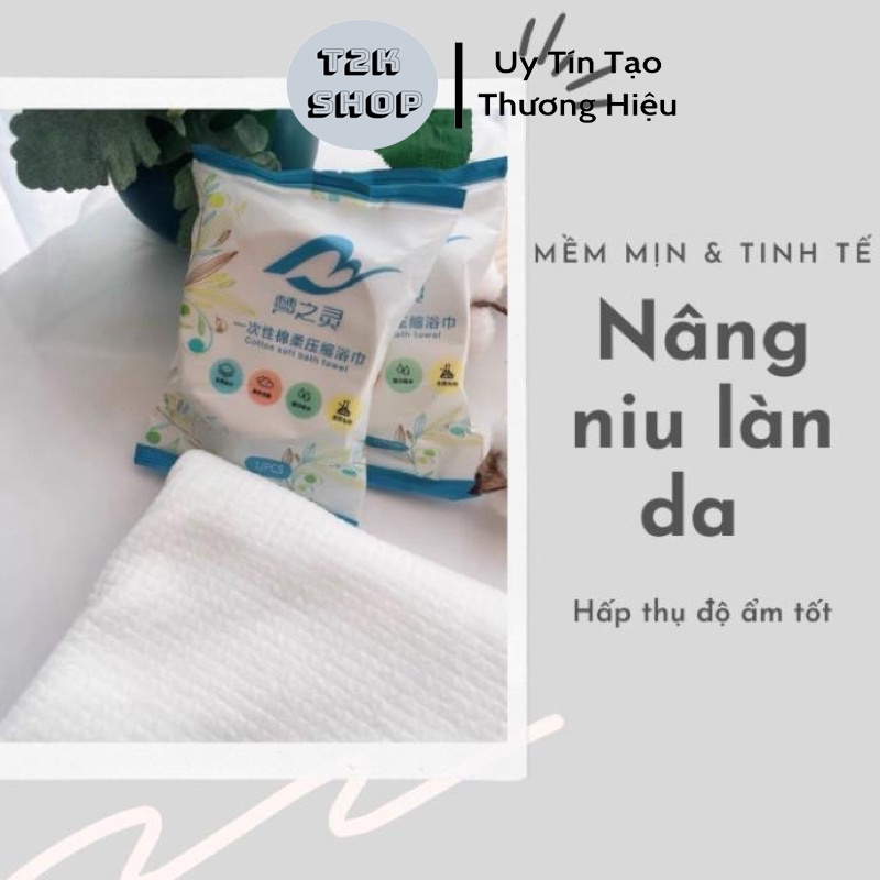 Khăn Tắm Nén Du Lịch Kích Thước 70*140cm Bằng Cotton Dùng Một Lần Tiện Lợi - T2K Shop