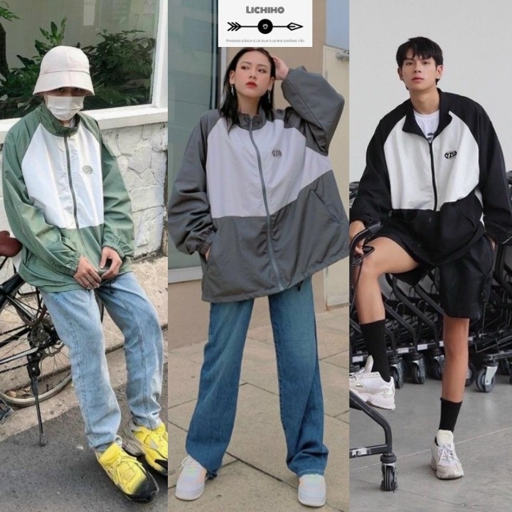 Áo khoác dù unisex form rộng ulzzang hottrend nam nữ Hàn Quốc 7.Z.I.A AKD04 LICHIHO 2 lớp rẻ bền đẹp thời trang