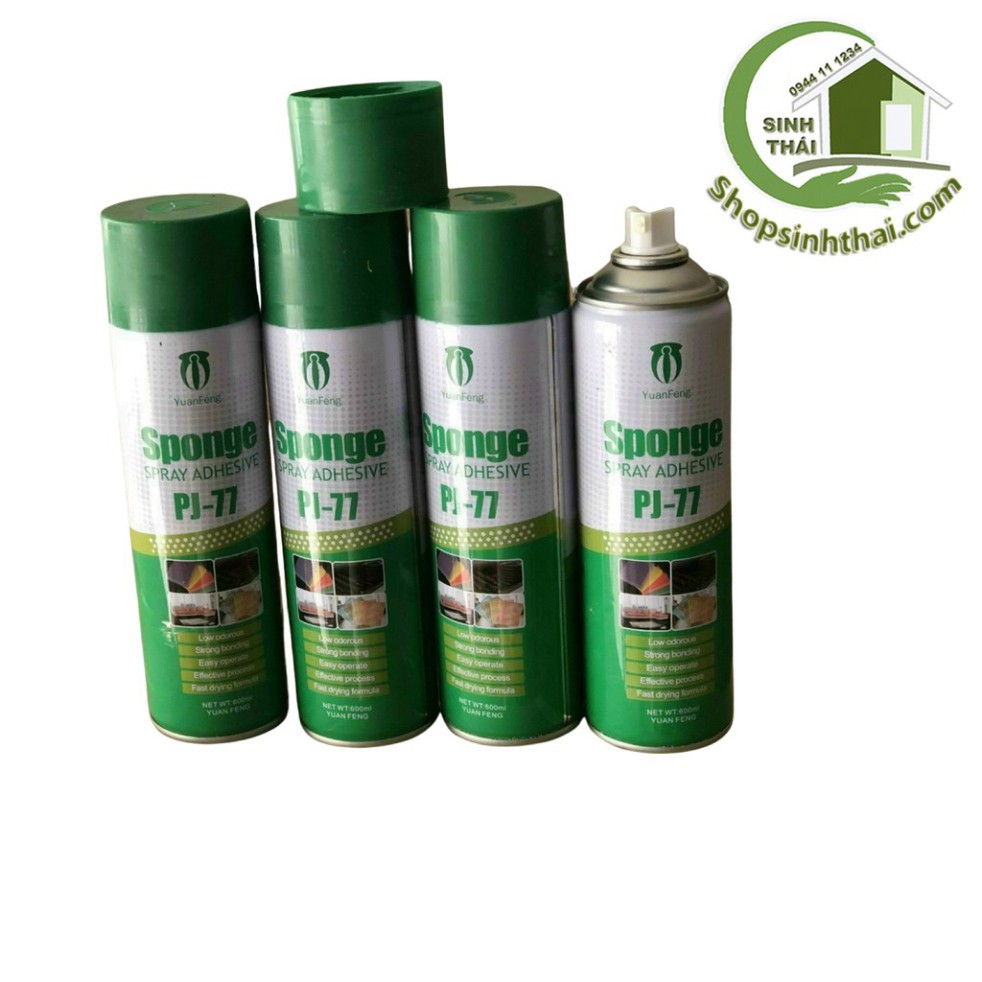 Chai keo xịt dán xốp dán tường, giấy, thảm nỉ, thảm simili, vải, gỗ, mút cách âm - keo dán xịt đa năng PJ - 77