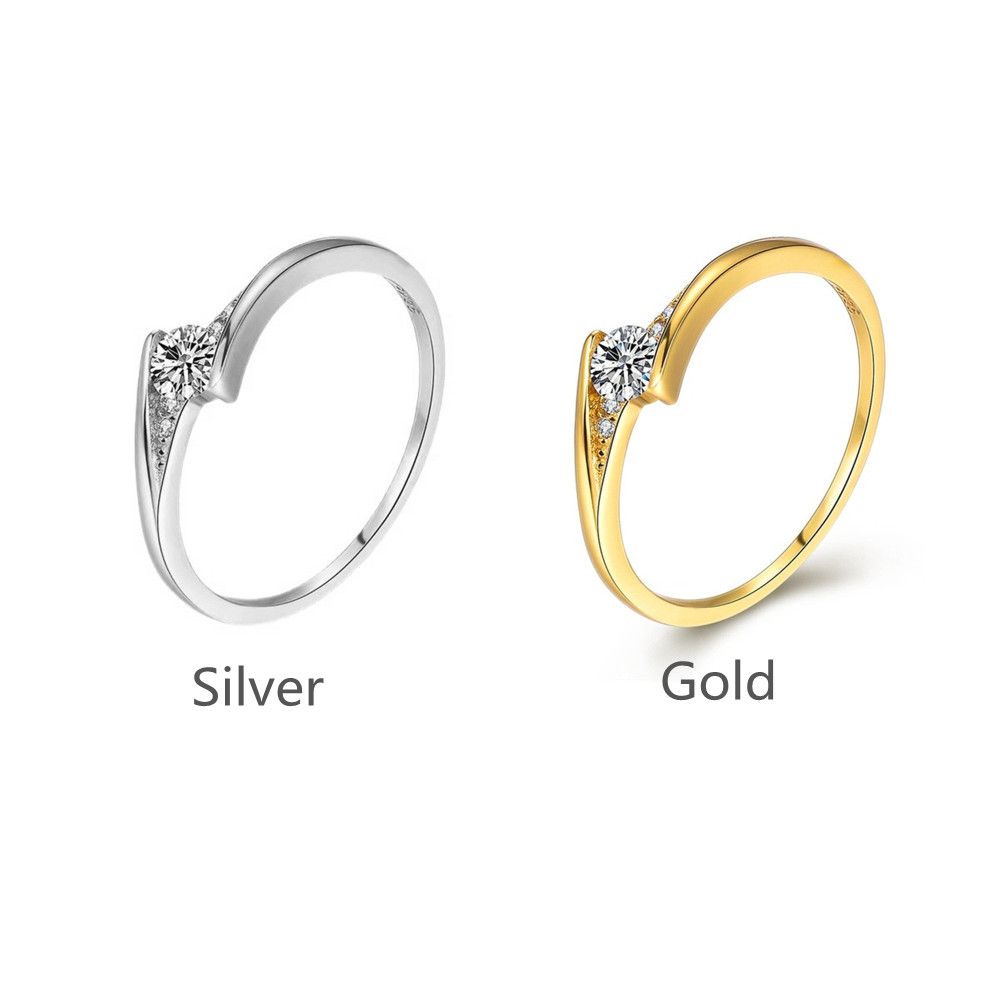 Nhẫn đính đá nhân tạo cổ điển thời trang dành cho nữ nhiêu cỡ tùy chọn