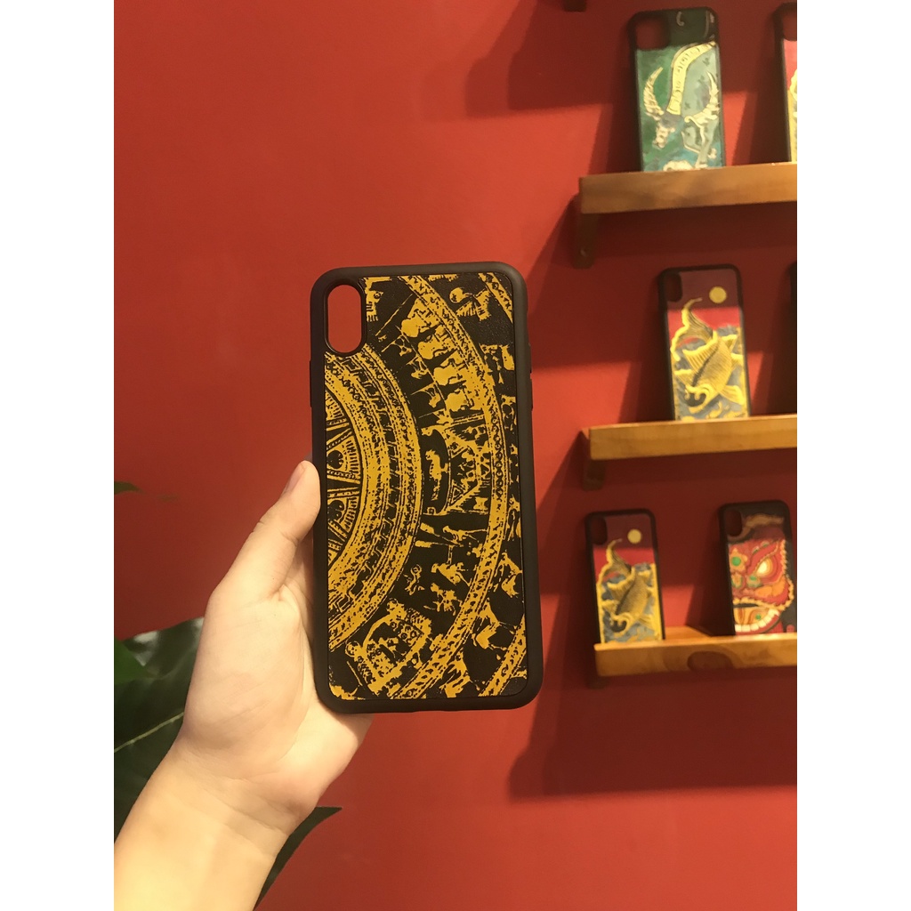 Ốp da Đỏ Case - mẫu Trống Đồng - Ốp iphone/samsung - Docase.vn