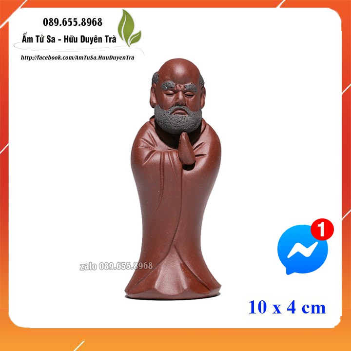 Tượng trà đạo bằng tử sa - tượng bồ đề đạt ma - pha trà, trà đạo - chuyên trà ô long, trà thái nguyên