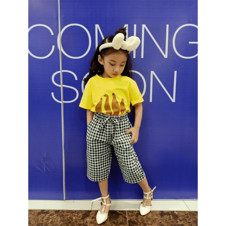 SET ĐỒ BỘ CHO BÉ QUẦN KẺ KARO SIÊU XINH ( Độ tuổi từ 5-14 tuổi )  - ĐĂNG QUANG FASHION