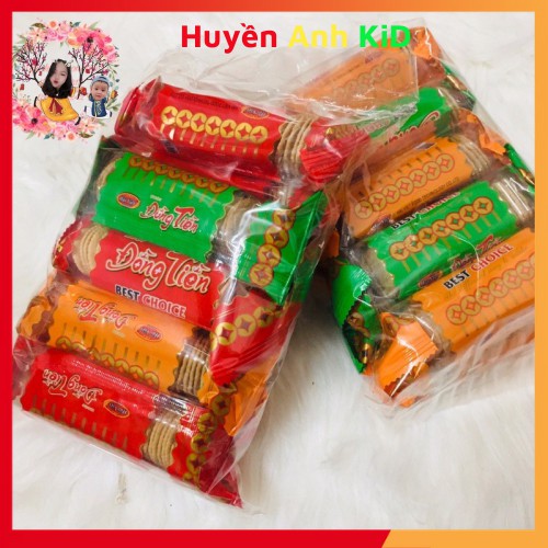 Bánh quy đồng tiền 1 bịch 10 gói bánh kẹo đồ ăn vặt tuổi thơ giá rẻ