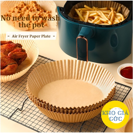 Set 50 Miếng Giấy Lót Nồi Chiên Hình TRÒN Khuôn Bánh - Giảm Thiểu Tối Đa Dầu Mỡ Bám Vào Nồi Chiên