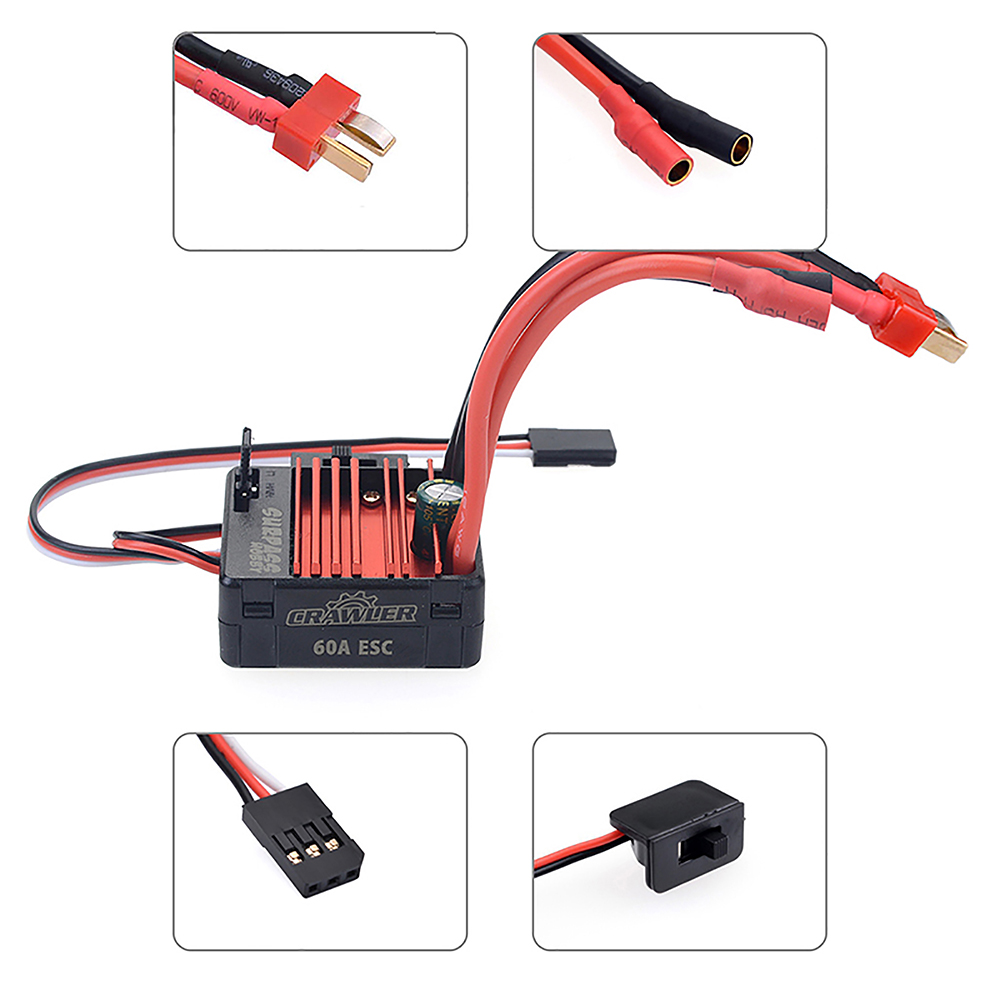 Bộ Hệ Thống Điều Khiển Động Cơ Chổi Than SURPASSHOBBY 5-Slot 540 11T 13T 16T 20T Kèm ESC 60A ESC Cho Xe RC Redcat Volcano EPX Blackout Xt Traxxas TRX-4 1 / 10