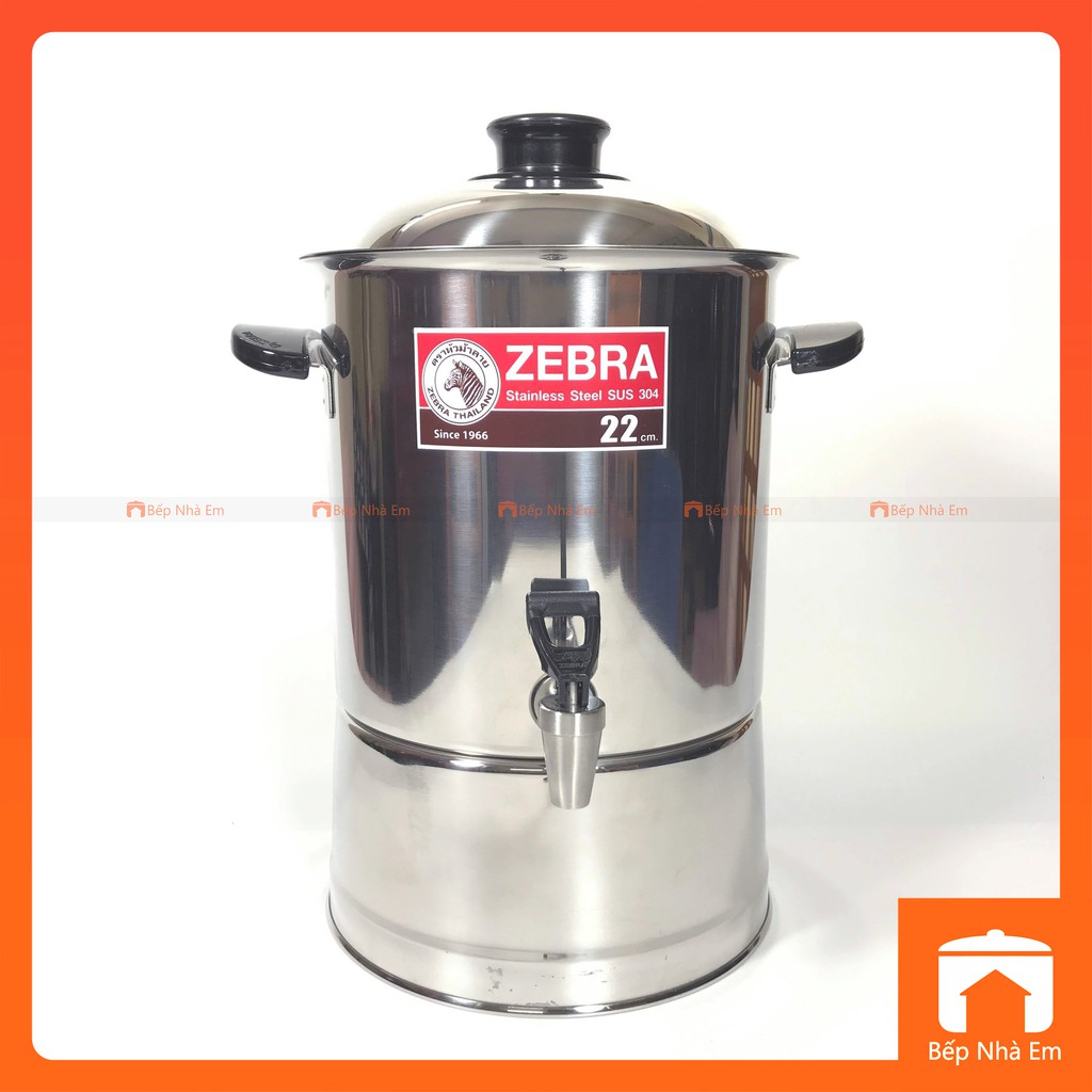 Thùng Đựng Nước ZEBRA 22cm, Dung Tích 9L (Inox 304) - 114022. Nhập Khẩu Thái Lan