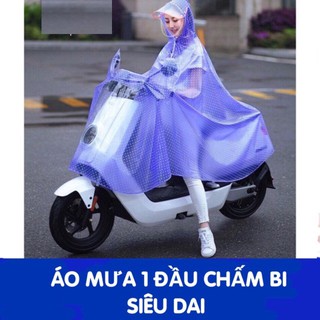 ÁO MƯA CHẤM BI 2 ĐẦU FEESIZE ( BÁN BUÔN GIẤY GẤU TRÚC )