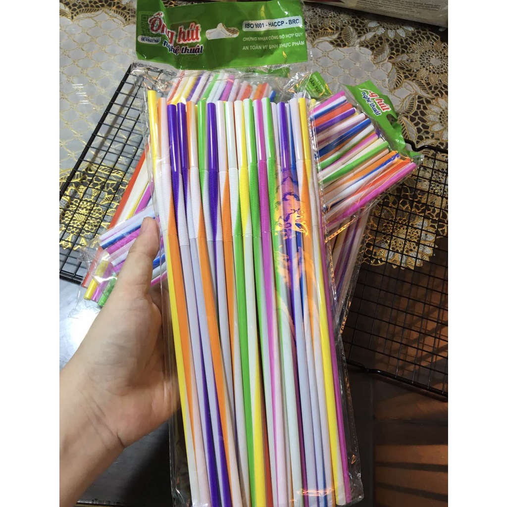 Ống Hút Cong Nghệ Thuật ( 1 Gói 50 Ống )
