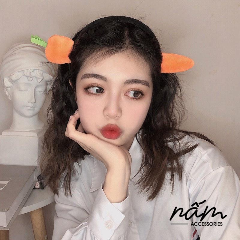Băng đô cài tóc hình cà rốt hot tiktok phong cách Hàn Quốc đáng yêu